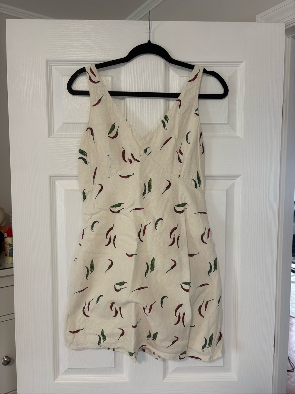 Abercrombie & Fitch Cream Mini Dress with Red & Green Print